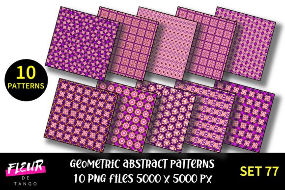 Exploring the Versatility of Geometric Patterns Digital Paper Set 77